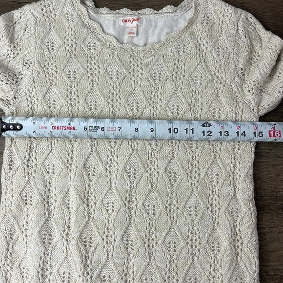 Cat & Jack Girls Cream and Gold Sweater Dress, size 14-16 - Picture 6 of 10